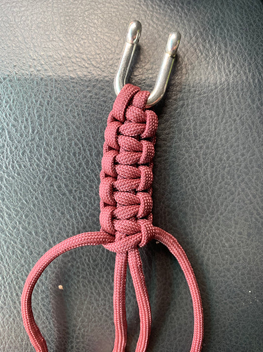 Burgundy Paracord Bracelet With Metal Shackle