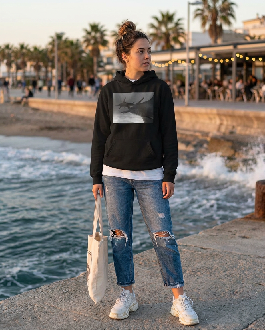 Hammerhead Shark Pursuit, Moss Apparel, Unisex Hoodie
