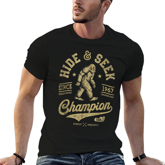 Bigfoot Hide And Seek Champion Funny Sasquatch Retro Vintage Vintage-inspired T-Shirt