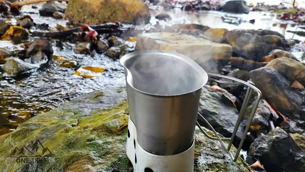 1 Qt Canteen, Cup, & Canteen Cup stove/stand package. onethiefsurplus