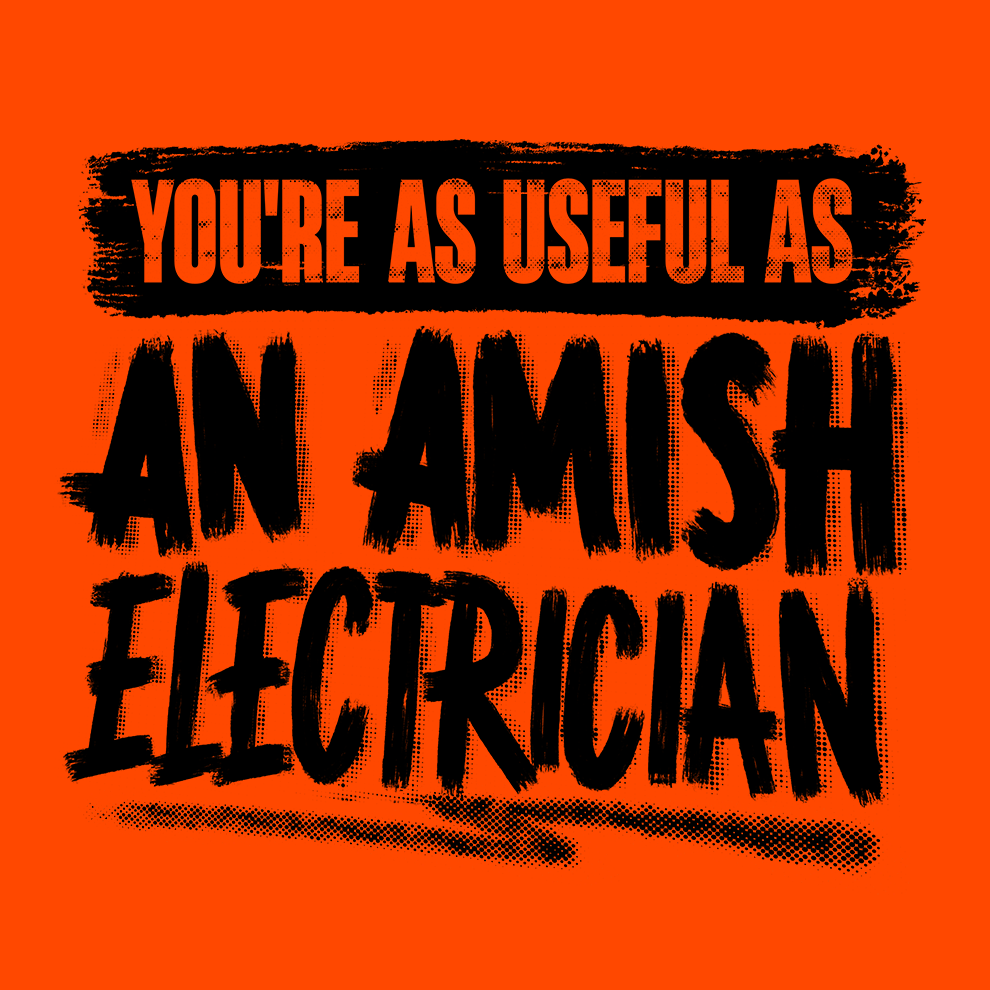 Amish Electrician - Safety Yellow Hi-Vis T-Shirt