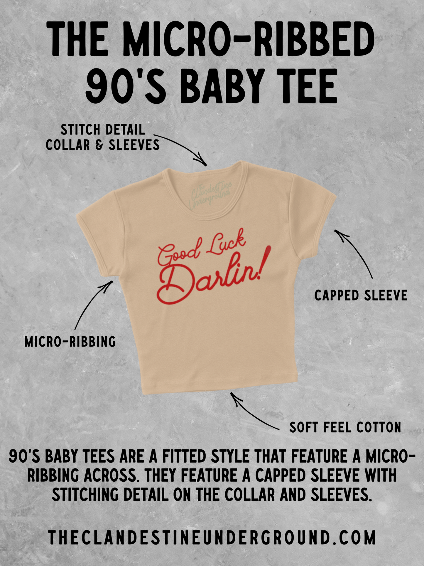 Underground Original Design: Welcome to Memphis, Vintage Sports Micro-Ribbed Baby Tee