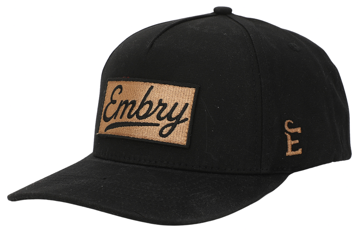 Black Waxed Canvas - Logo Patch
