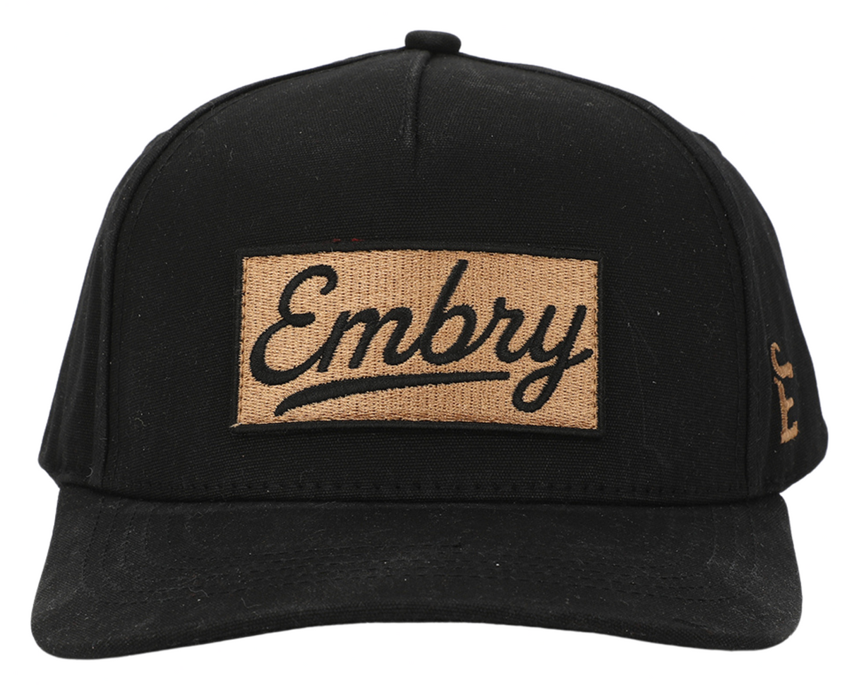 Black Waxed Canvas - Logo Patch