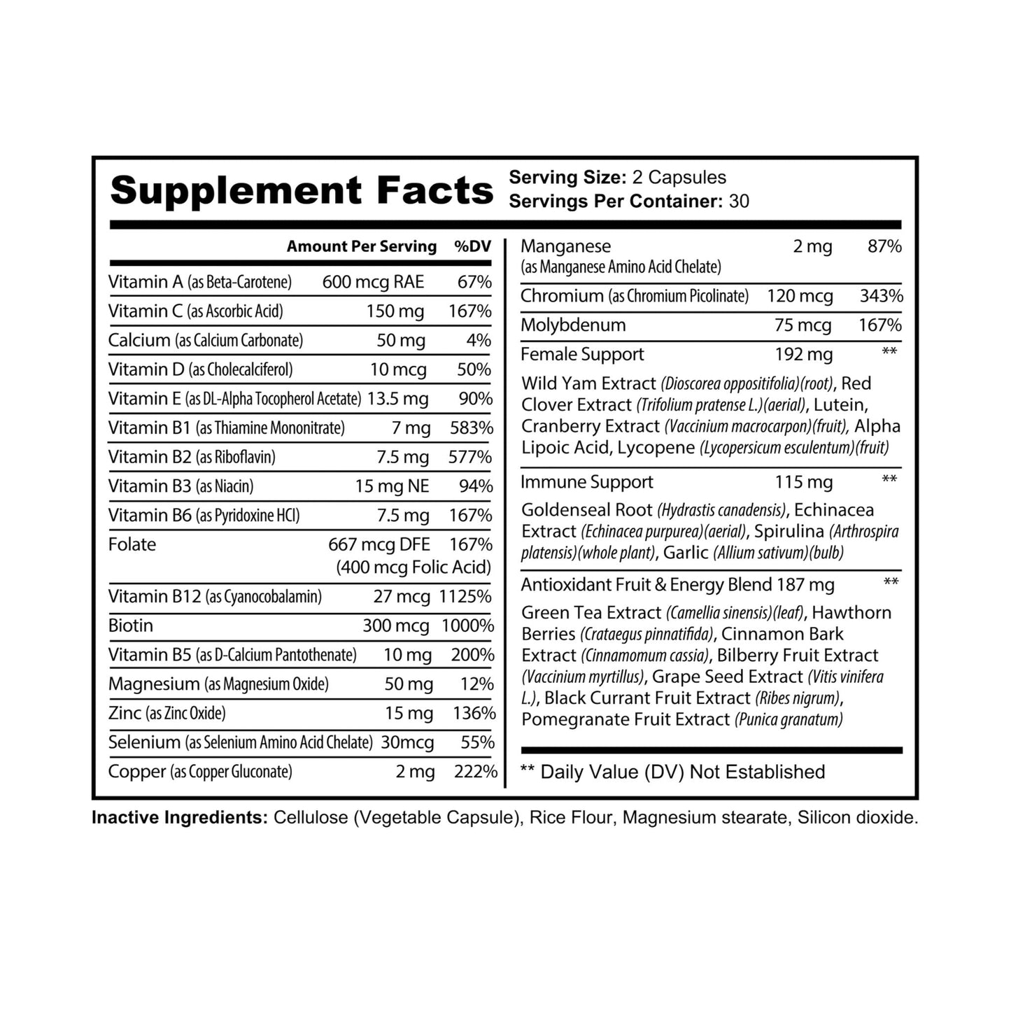Multivitamin for Women Supplement (60 Capsules) - "Consume"