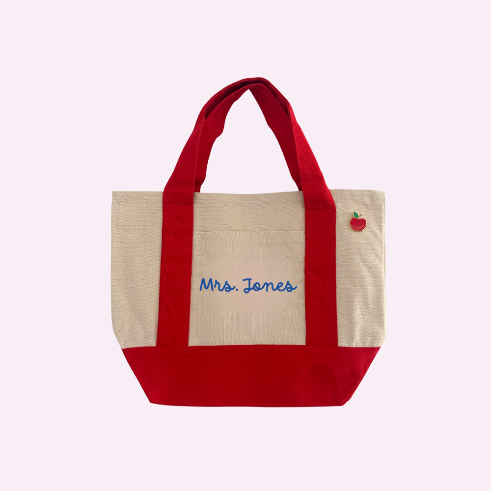 CUSTOM TEACHER MINI TOTE ♡ personalizable mini canvas tote