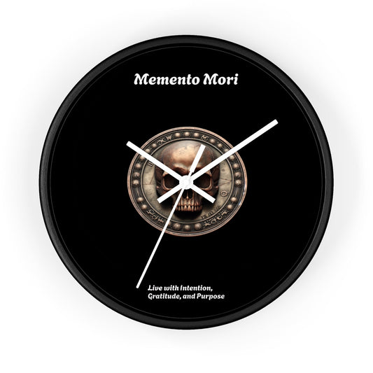 "Memento Mori" Wall Clock - Symbol of Intention, Gratitude, and Purpose