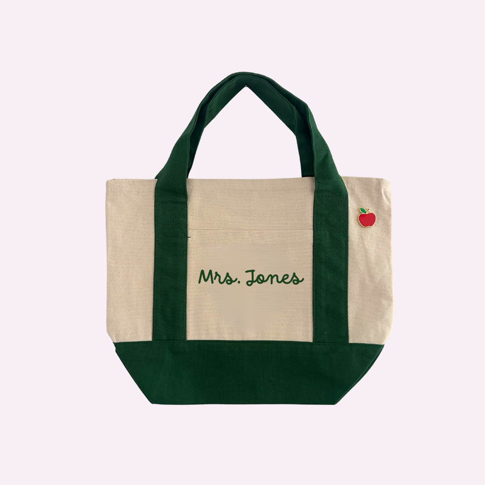 CUSTOM TEACHER MINI TOTE ♡ personalizable mini canvas tote