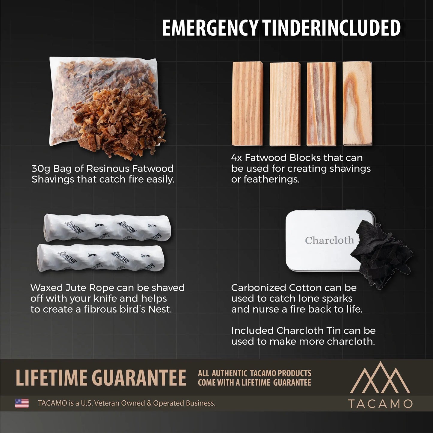 TACAMO 15-Piece Emergency Fire Kit TITAN Survival