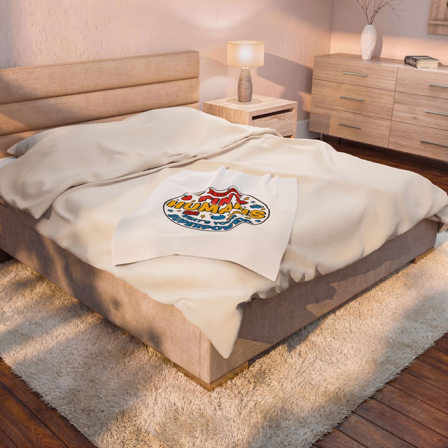 Tiny Humans Superpower Velveteen Blanket | Teacher Appreciation, Classroom Throw