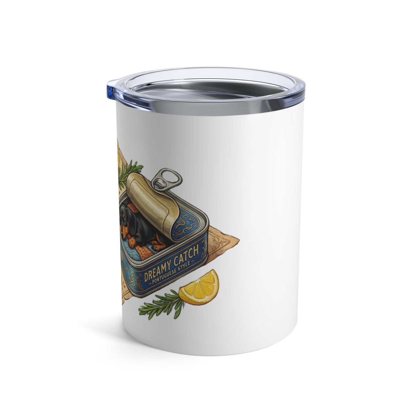 Tinned Fish Pups - Sleepy Sardine Dachshunds 12oz Short Tumbler