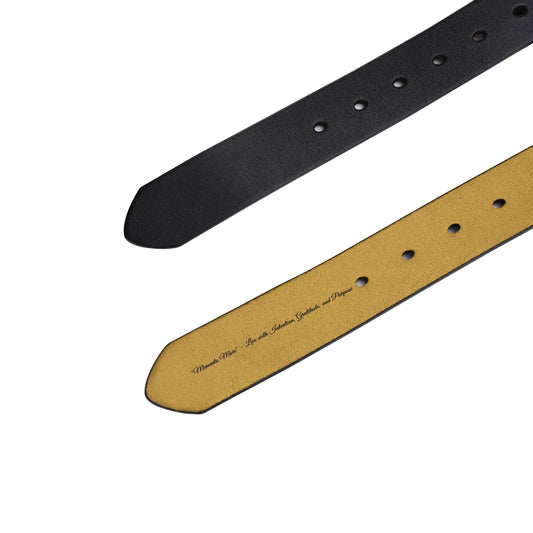 Black Engraved Leather Belt - Memento Mori - Live with Intention, Gratitude, and Purpose
