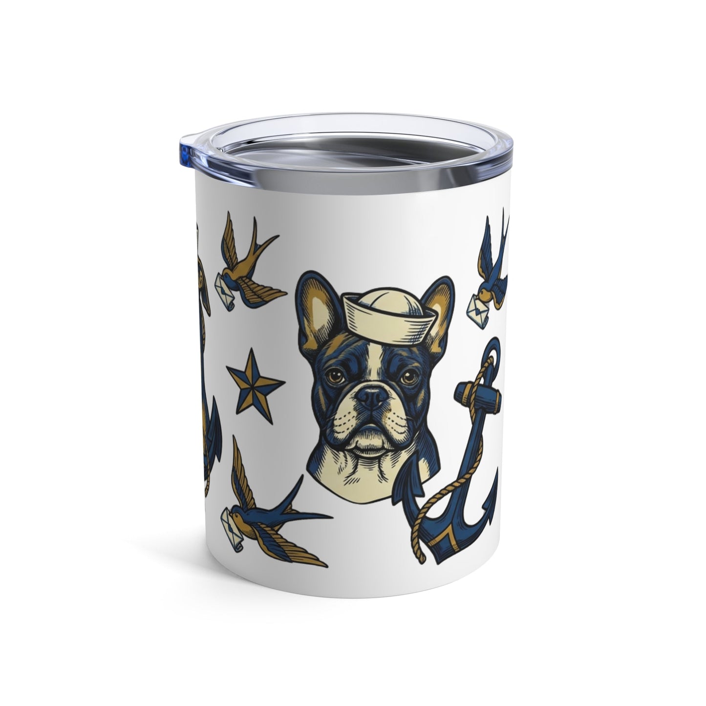 Tattoo Flash Pups - Sailor Pups 12oz Short Tumbler