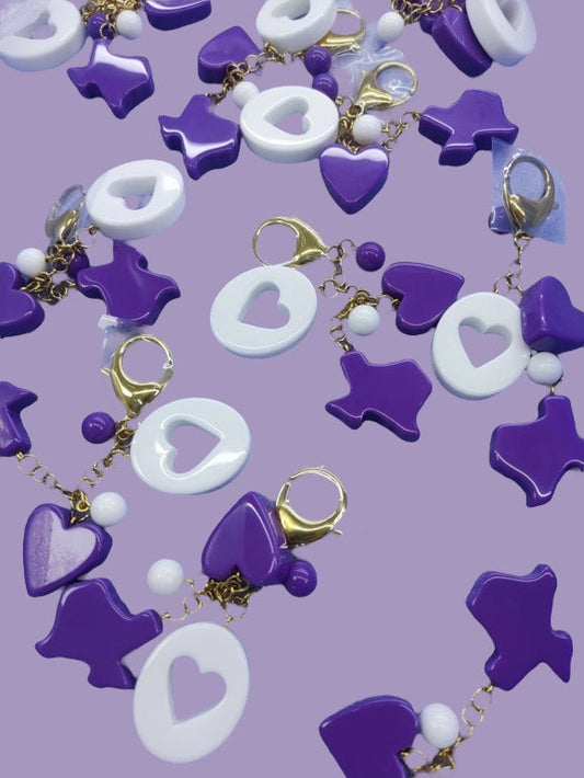 Luxe League Bag Charm Texas Edition- Purple