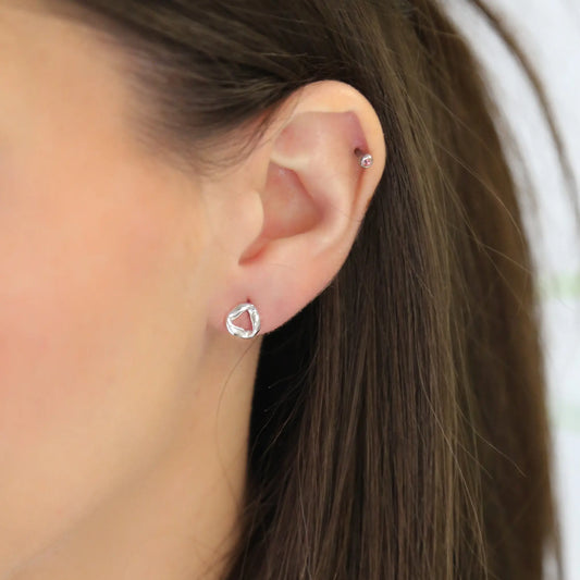 TIERNEY - Round Silver Steel Earrings Mack & Rex