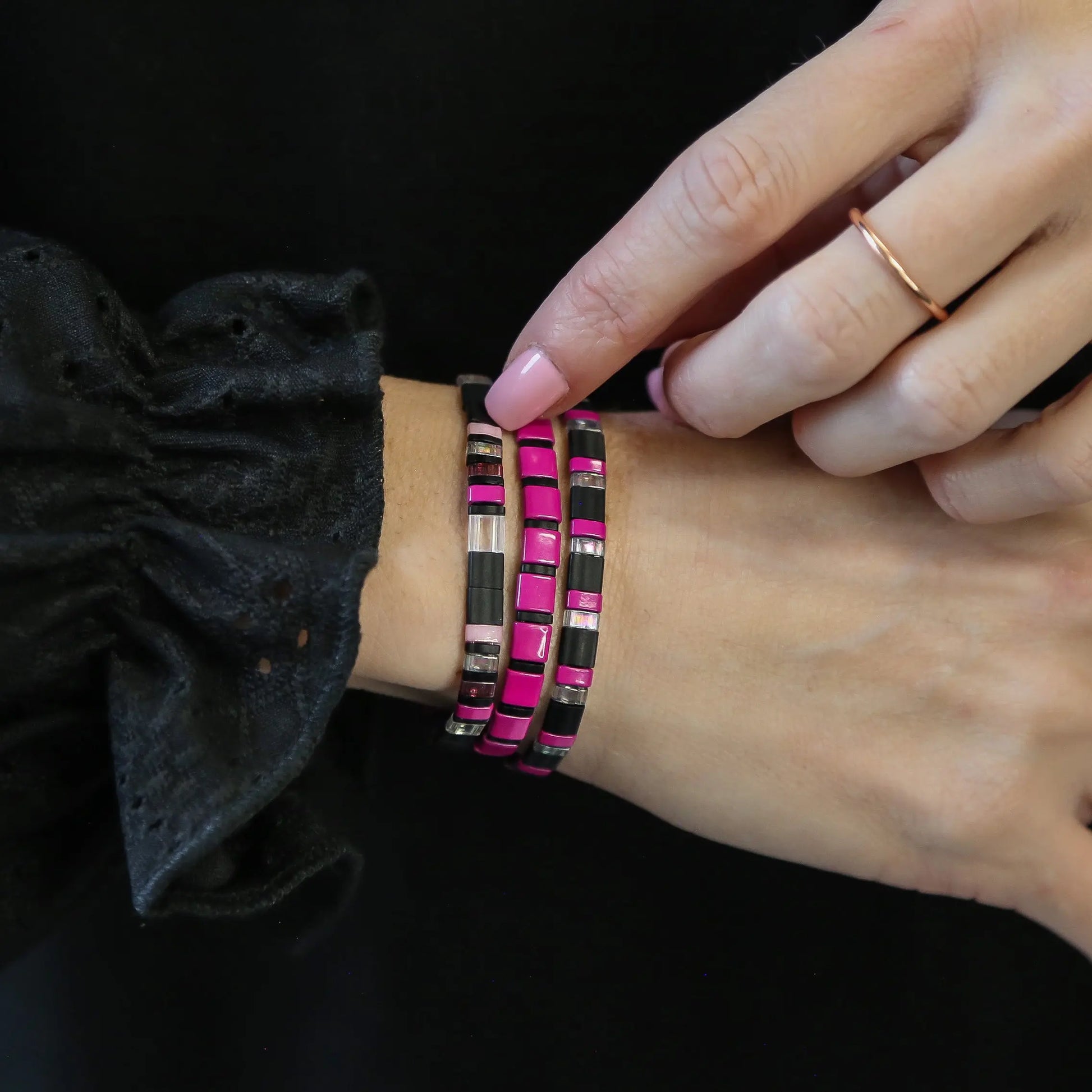 NEW YORK - 3 Tila Bead Bracelet Stack Mack & Rex