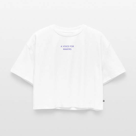 A Voice for Makers Women's Oversized Organic Cropped Tee