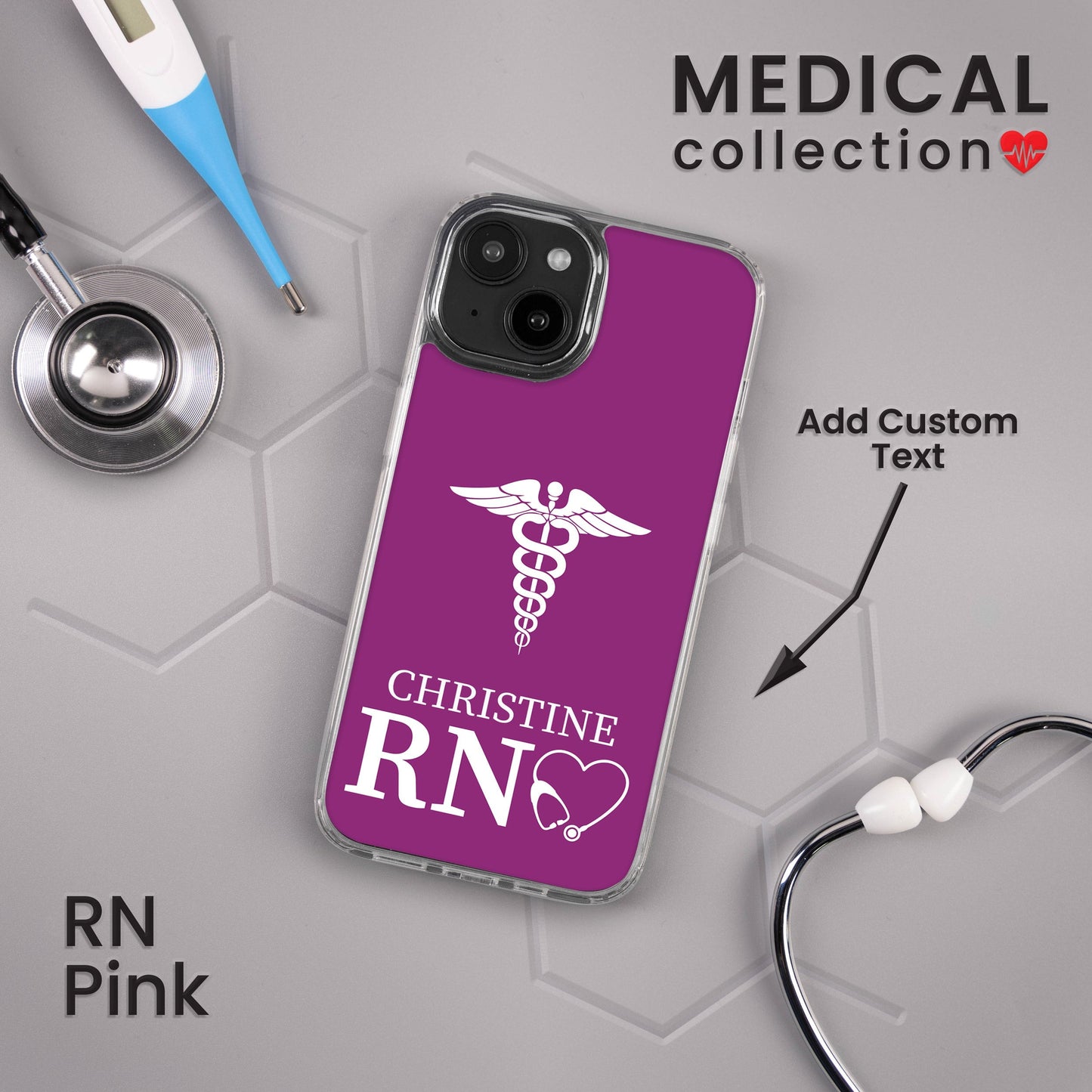 Nurse HD Custom Name Apple iPhone 15 Series Mag-Safe Phone Case