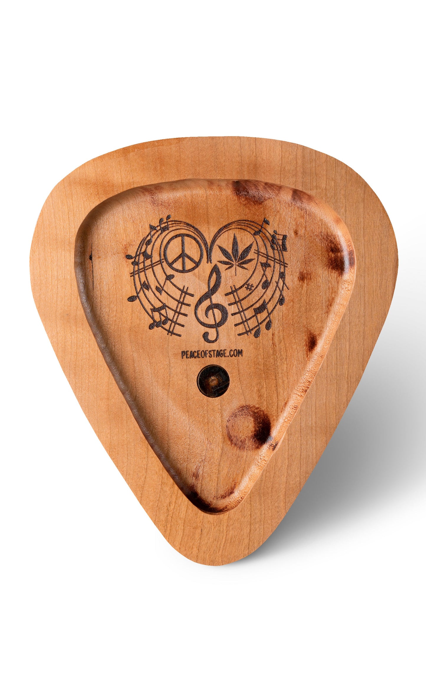 Wooden Guitar Cigarette Pick Tray
