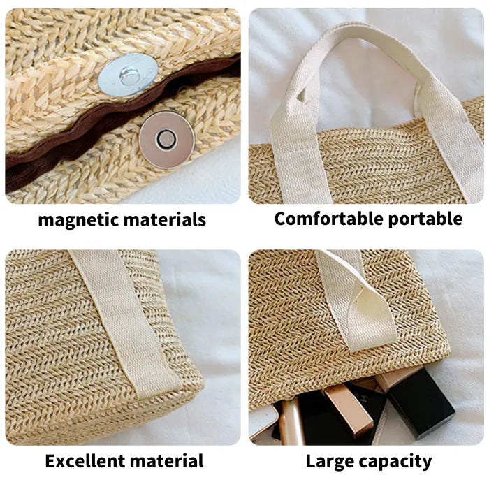 Braided Bag Beach Shoulder Bag - "Memento Mori" - Live with Intention, Gratitude, and Purpose