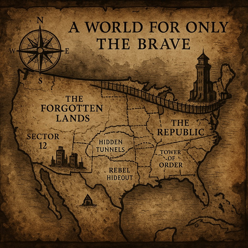 Adventure Map Canvas Wall Art - 'A World for Only the Brave'