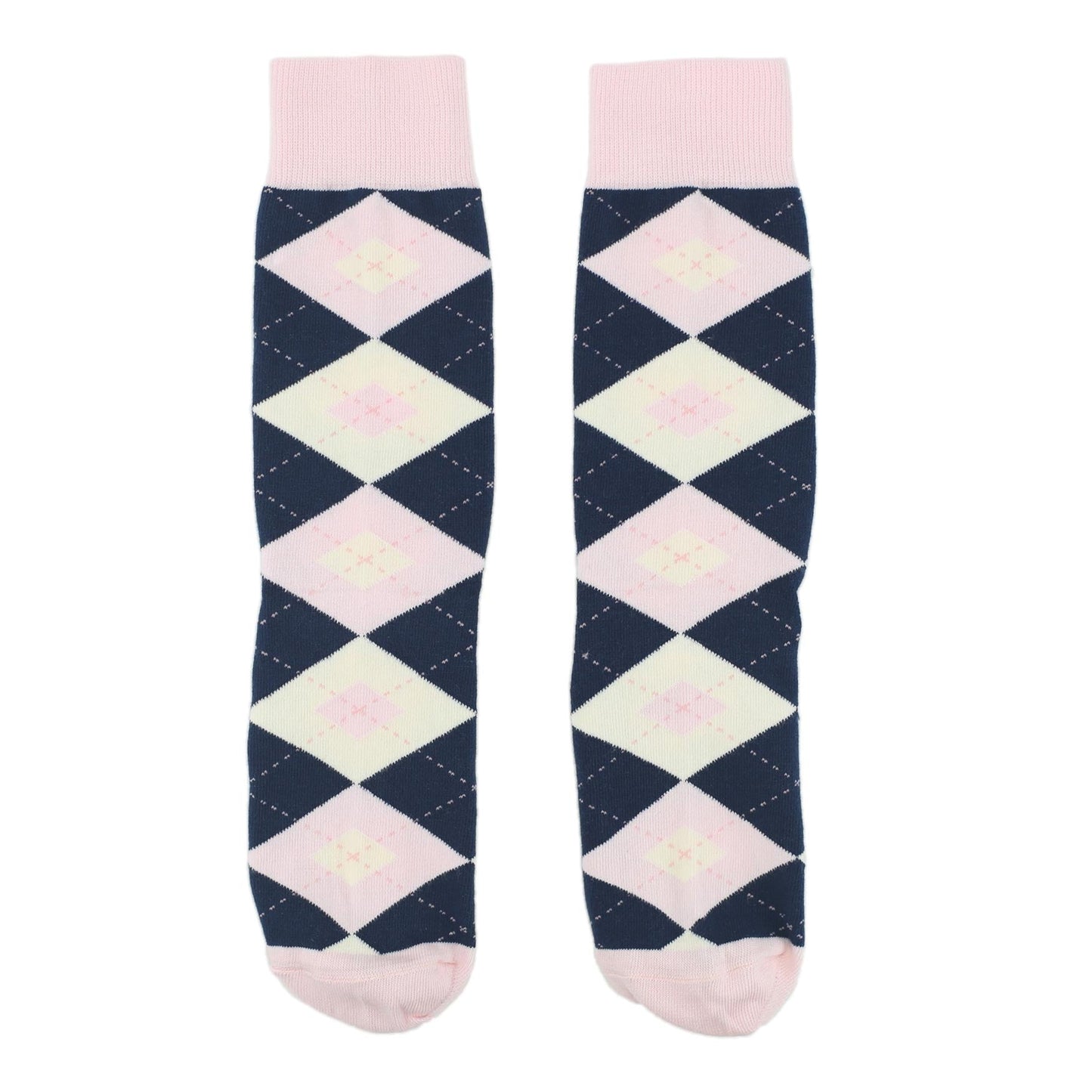 Customizable Groomsmen Gift Set Petal Pink Blush Navy Argyle Men’s Dress Socks