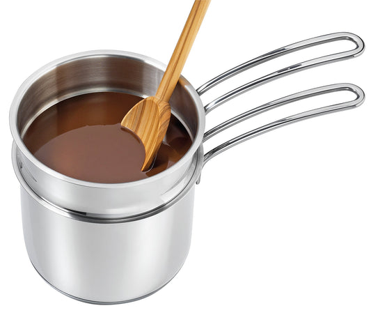 "Mini" Double Boiler Set with Glass Lid, 1.6 qt., 5.5" dia.