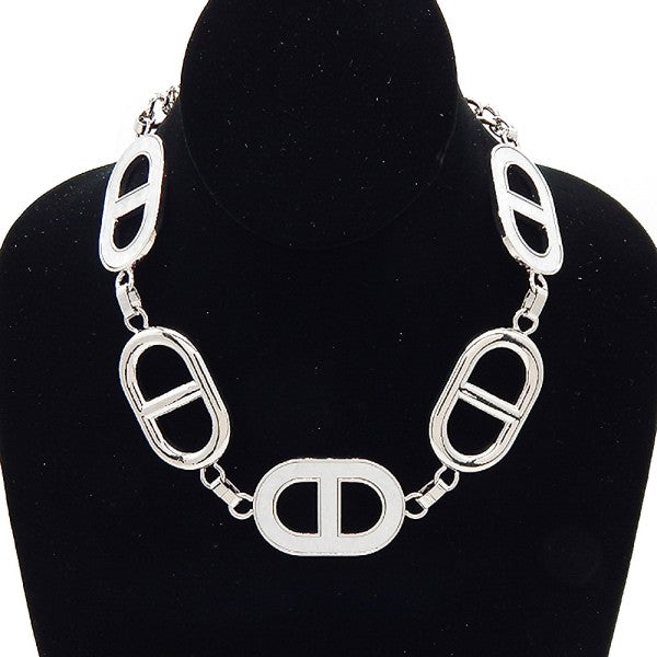 Bold Theta Anchor Link Chain Necklace