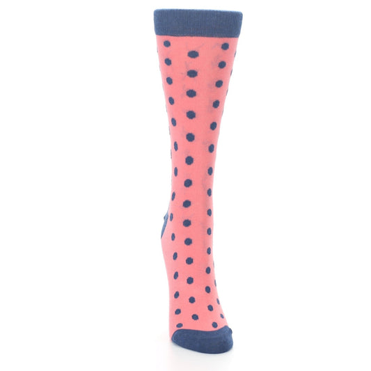 Coral Navy Polka Dot Women's Dress Socks