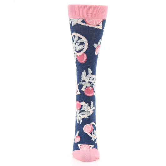 Pink Fruit Grapefruit Women's Dress Socks