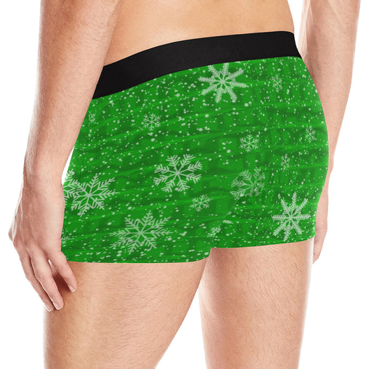 Green Holiday Snowflake Boxer Briefs