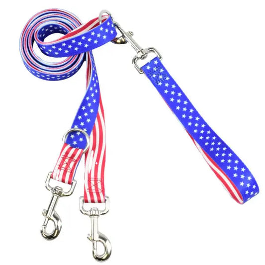 Star Spangled Double Connection Leash – EarthStyle 2 Hounds Design