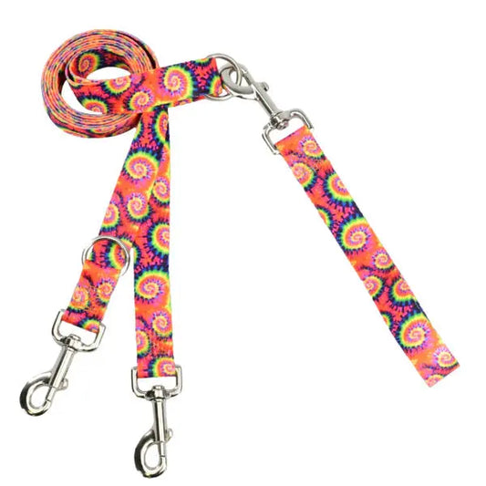 Classic Tie-Dye Double Connection Leash – EarthStyle 2 Hounds Design