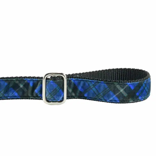 Midnight Winter Plaid Velvet Dog Leash 2 Hounds Design