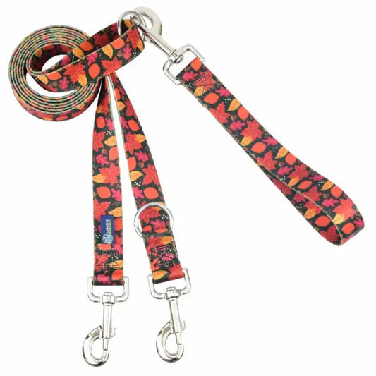 Falling Leaves Double Connection Leash – EarthStyle 2 Hounds Design