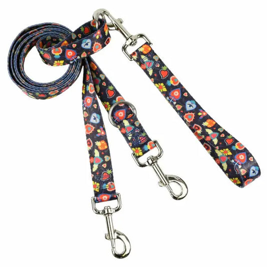 Gothic Hearts Double Connection Leash – EarthStyle 2 Hounds Design