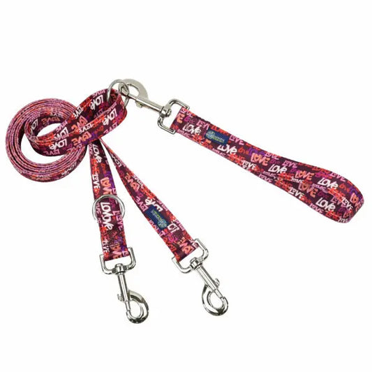 Love Graffiti Red Double Connection Leash – EarthStyle 2 Hounds Design