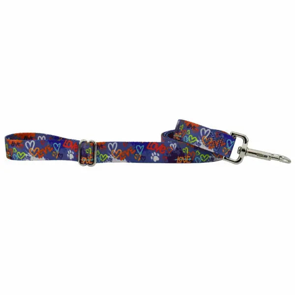 Love Graffiti Blue Dog Leash – EarthStyle 2 Hounds Design