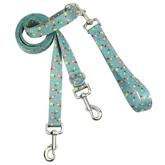Jolly Gnomes Double Connection Leash – EarthStyle 2 Hounds Design