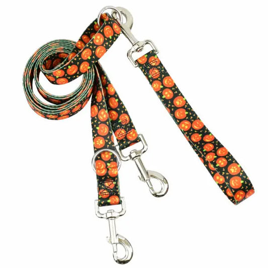 Jack O Lantern Double Connection Leash – EarthStyle 2 Hounds Design