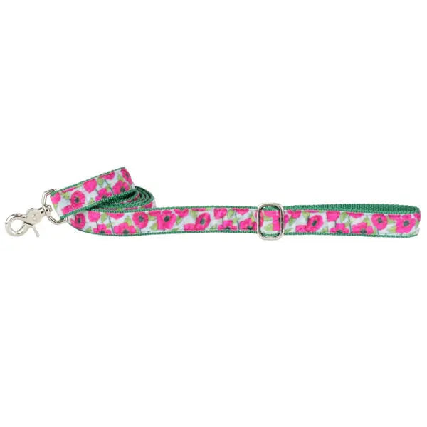 Bold Poppies Velvet Dog Leash 2 Hounds Design