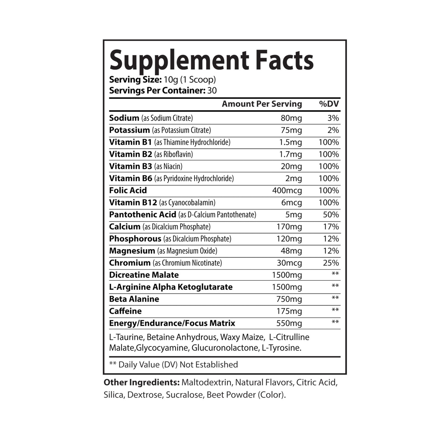 Pre-Workout Supplement, Watermelon (300 g, 10.58 oz) - "Memento Mori"