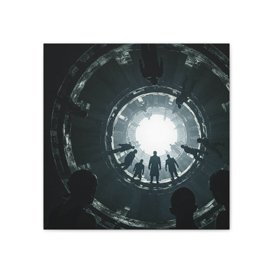 Abstract Canvas Art - Surreal Light Circle Wall Decor