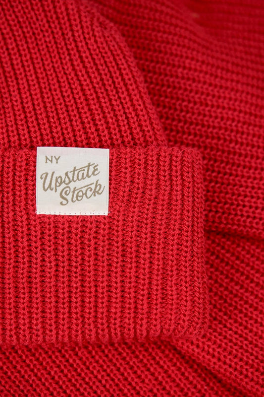 Cherry Red Upcycled Cotton Watchcap UPSTATE STOCK