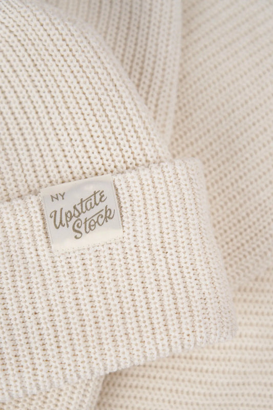 Ecru Upcycled Cotton Watchcap UPSTATE STOCK