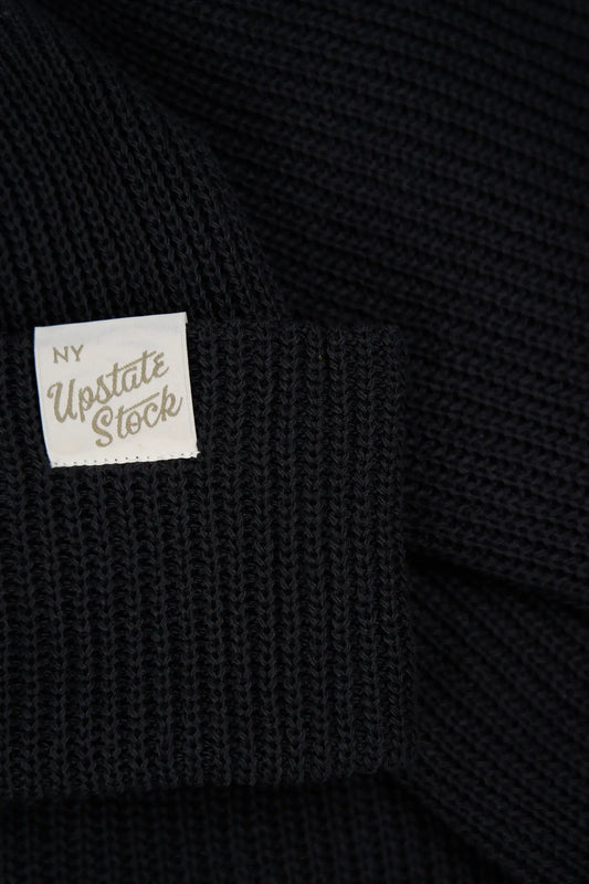Black Upcycled Cotton Watchcap UPSTATE STOCK