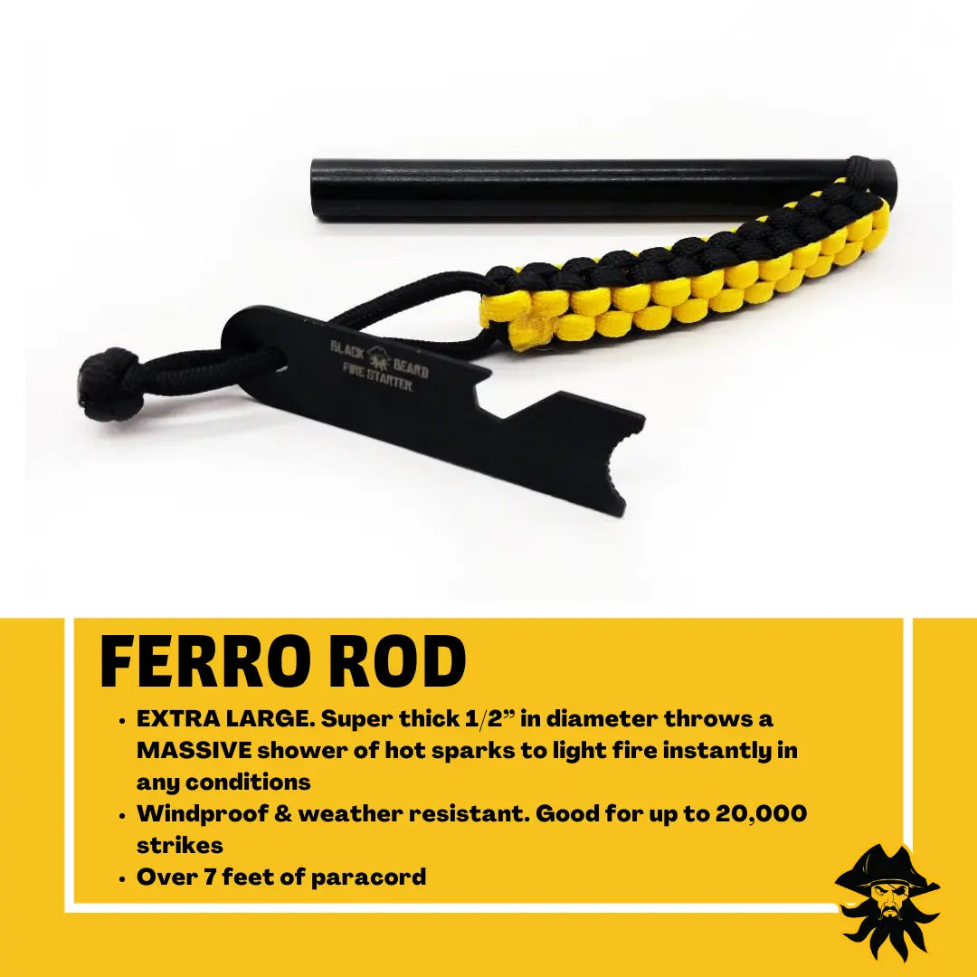 Black Beards Ferro Rod Fire Starter Black Beard Fire Starters