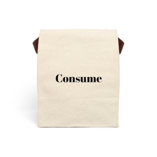 Canvas Lunch Bag With Strap - "Consume"