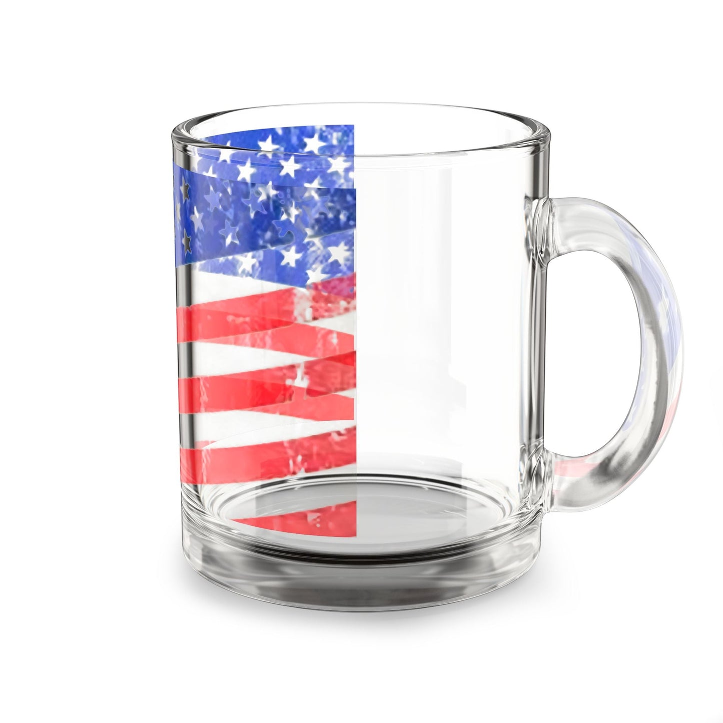 Patriotic Glass Mug - 10 oz American Flag Design -"Americana"