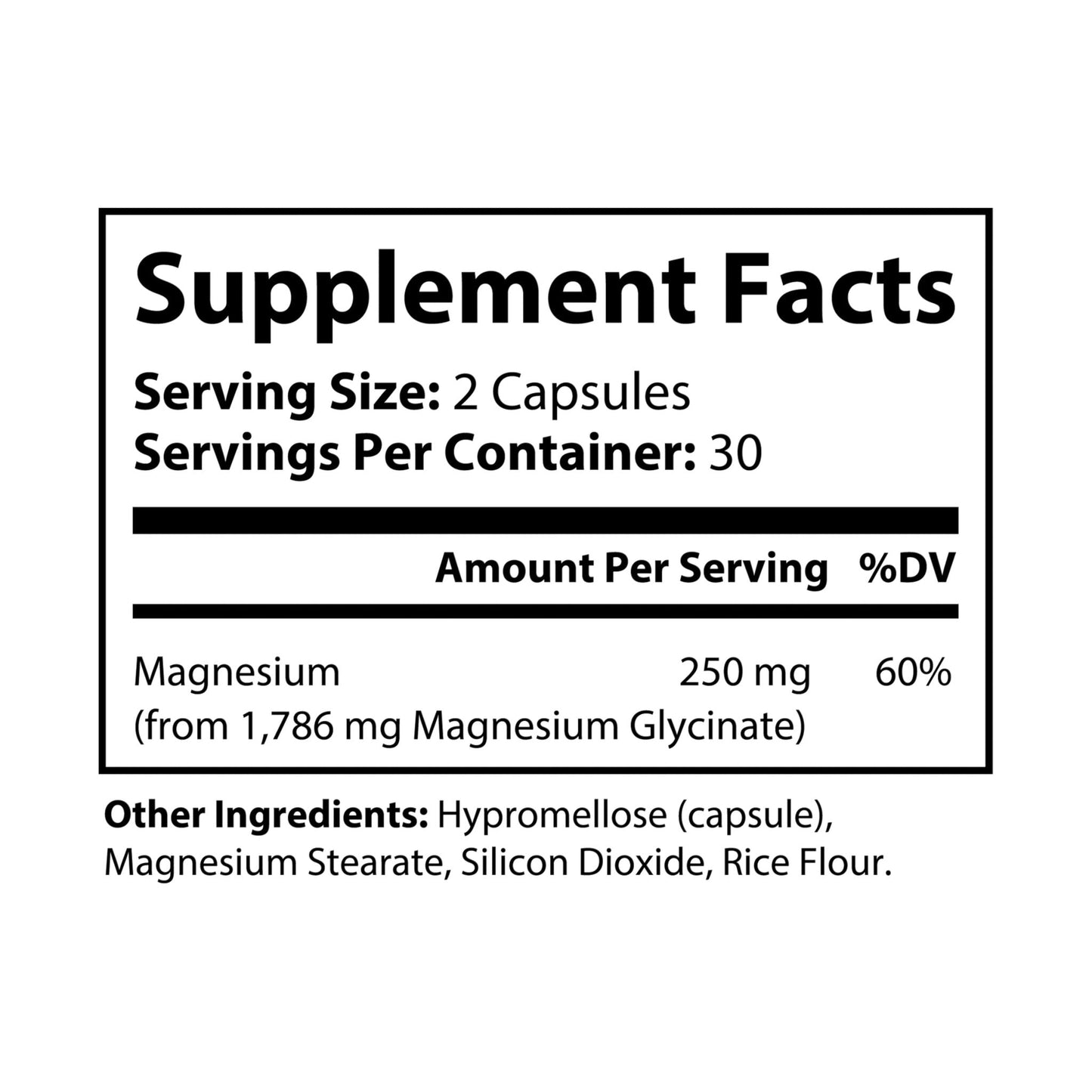 Magnesium Glycinate Supplement (60 Capsules) - "Memento Mori"